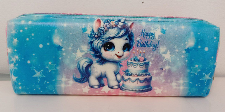 جامدادی تک زیپ بزرگ یونیکورن رنگین کمانی کد ۱۷۱